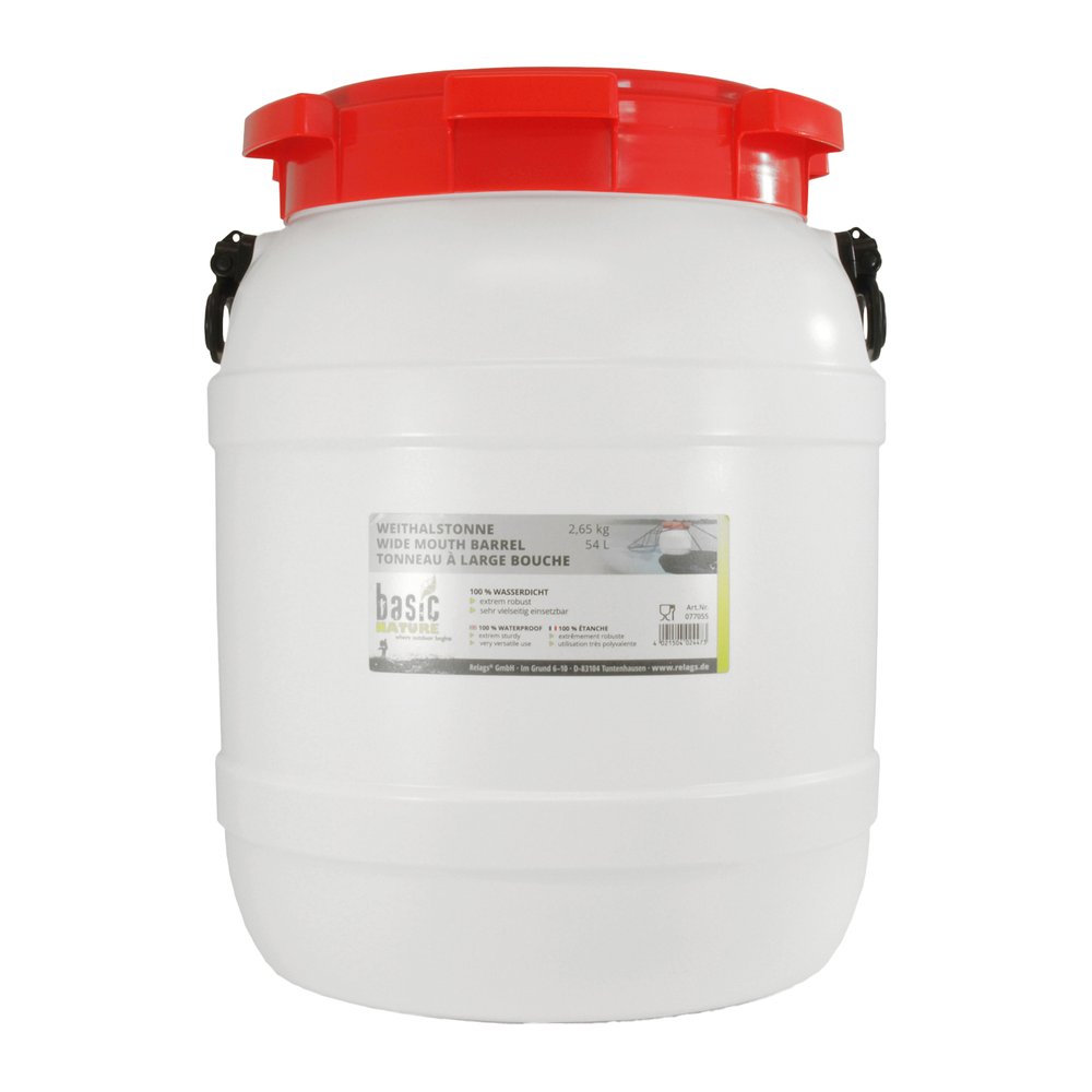 BASIC NATURE Weithalstonne rund - Transportbehälter 100 % wasserdicht, luftdicht