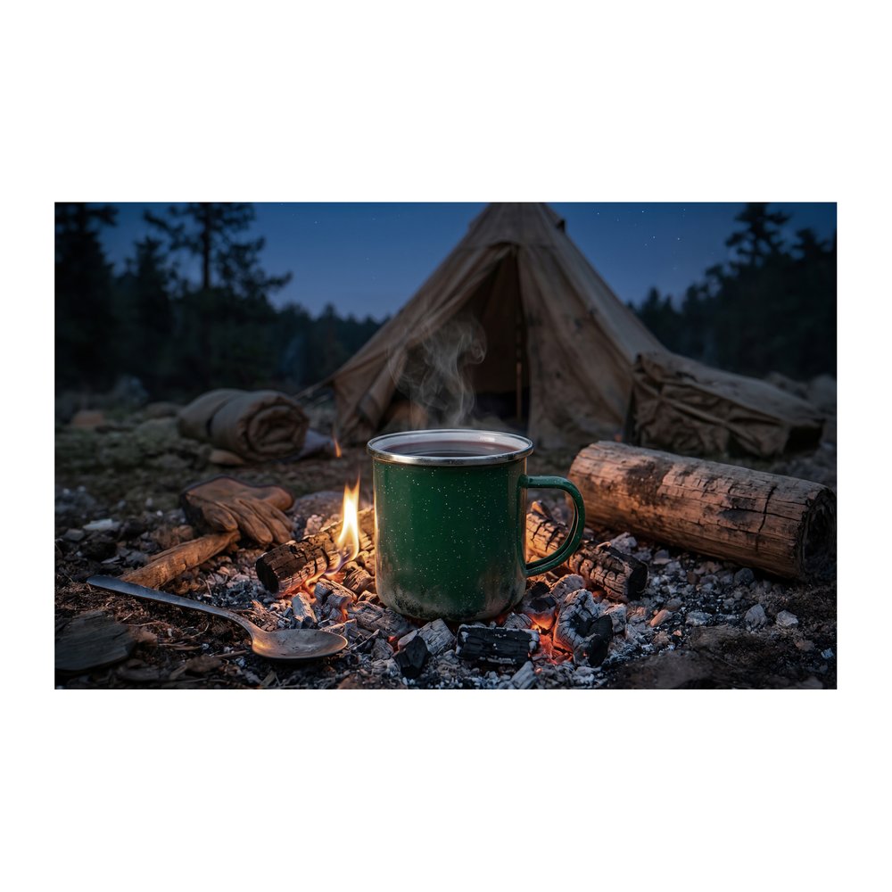 ORIGIN OUTDOORS Emaille Tasse - Emailletasse hitzebeständig und geschmacksneutral