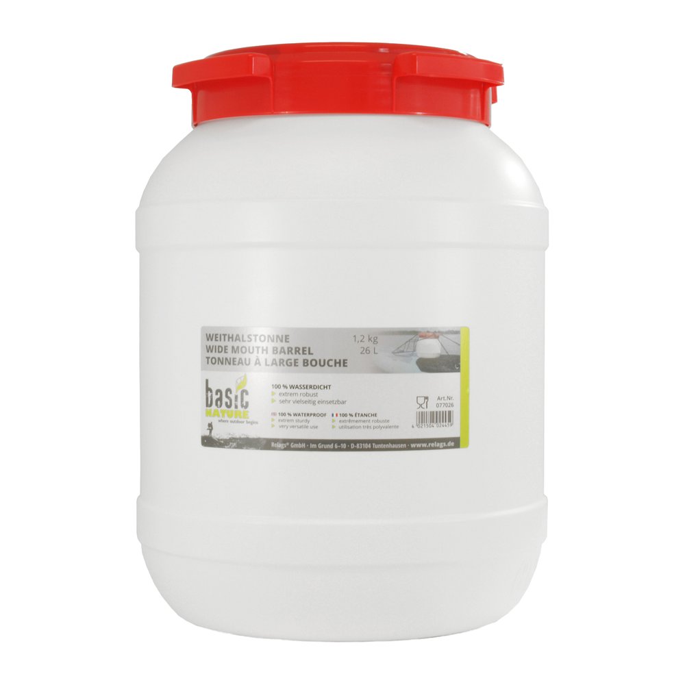 BASIC NATURE Weithalstonne rund - Transportbehälter 100 % wasserdicht, luftdicht