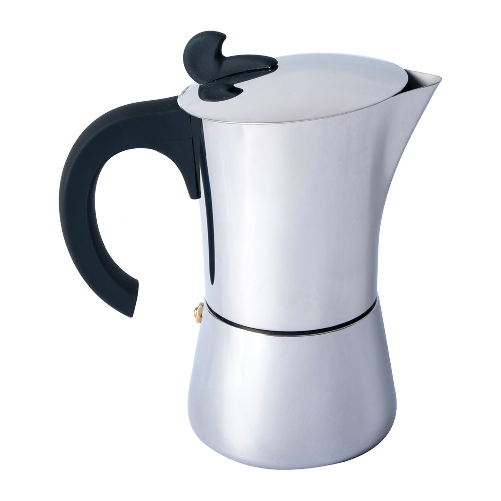 BASIC NATURE Espresso Maker Edelstahl - Espressokocher induktionsgeeignet, einfache Reinigung
