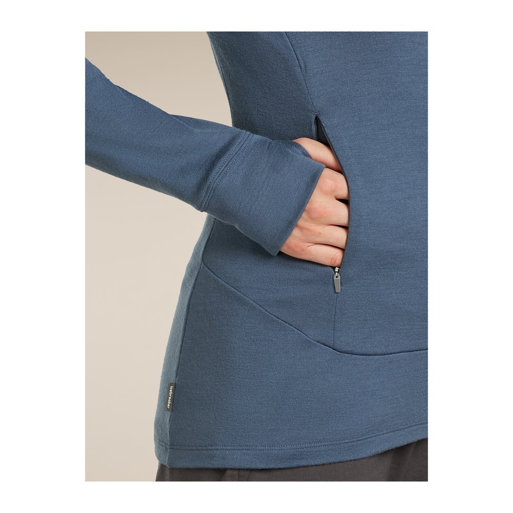 ICEBREAKER Merino 260 Quantum LS Zip Hoodie Women - Wolljacke thermoregulierend und geruchsabweisend