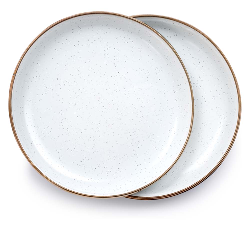 BAREBONES Small Plate 2er Set - Frühstücksteller aus Emaille - white1