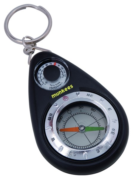 MUNKEES Kompass-Schlüsselanhänger-Thermometer