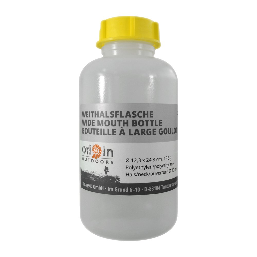 ORIGIN OUTDOORS Weithalsflasche Rund - Aufbewahrungsflasche lebensmittelecht, BPA-frei