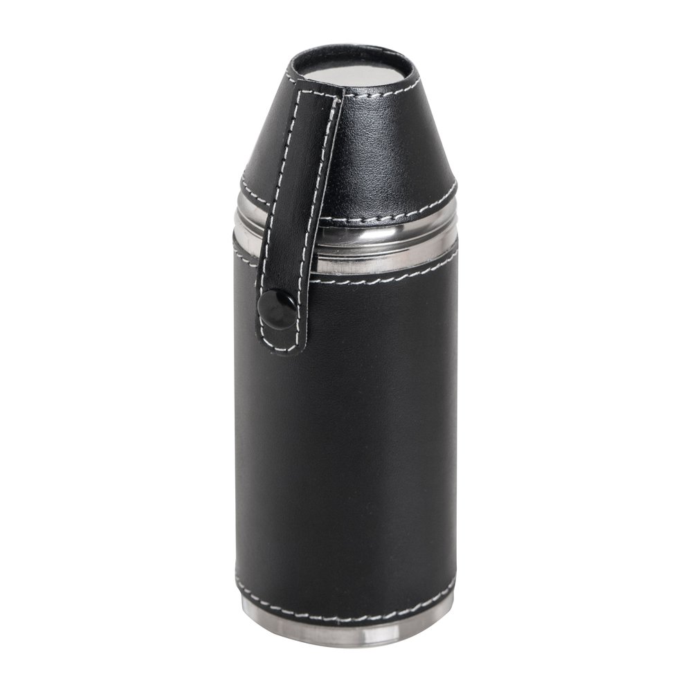 BASIC NATURE Jagdflasche mit 2 Becher - Flachmann inklusive 2 Becher
