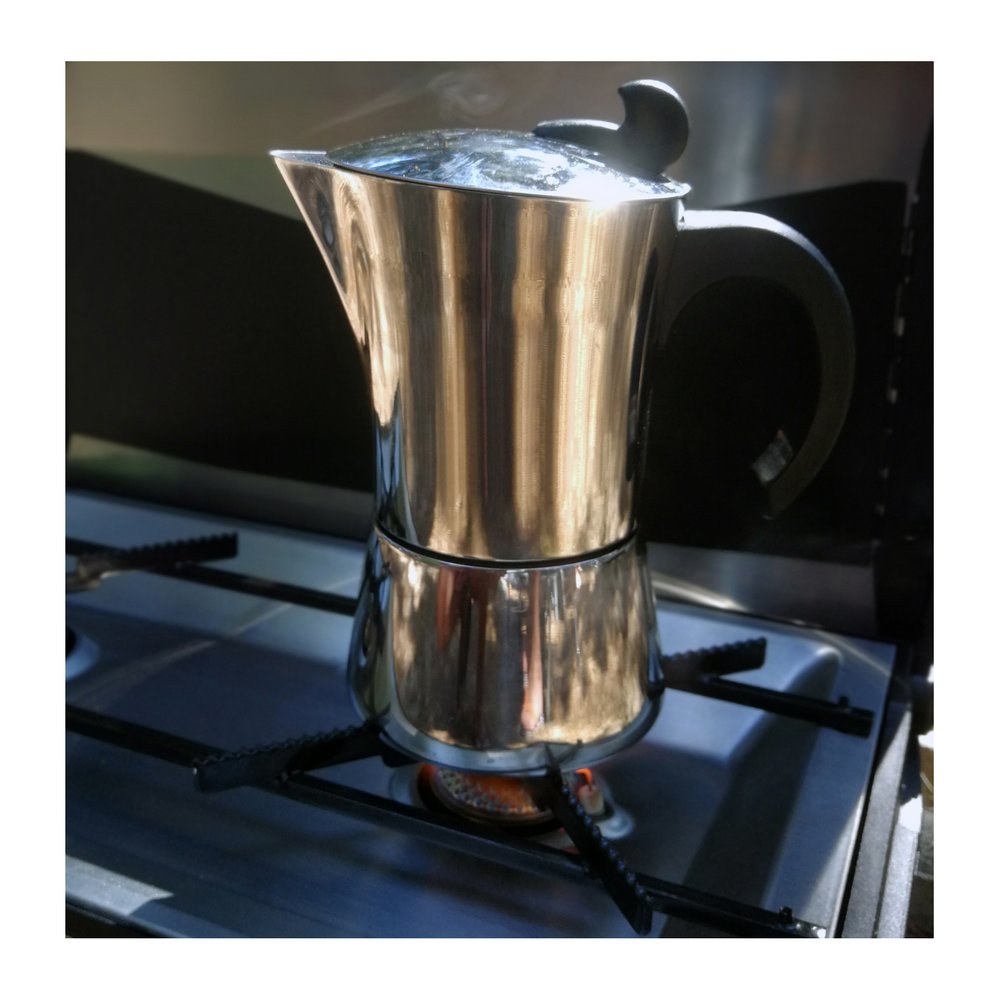 BASIC NATURE Espresso Maker Edelstahl - Espressokocher induktionsgeeignet, einfache Reinigung