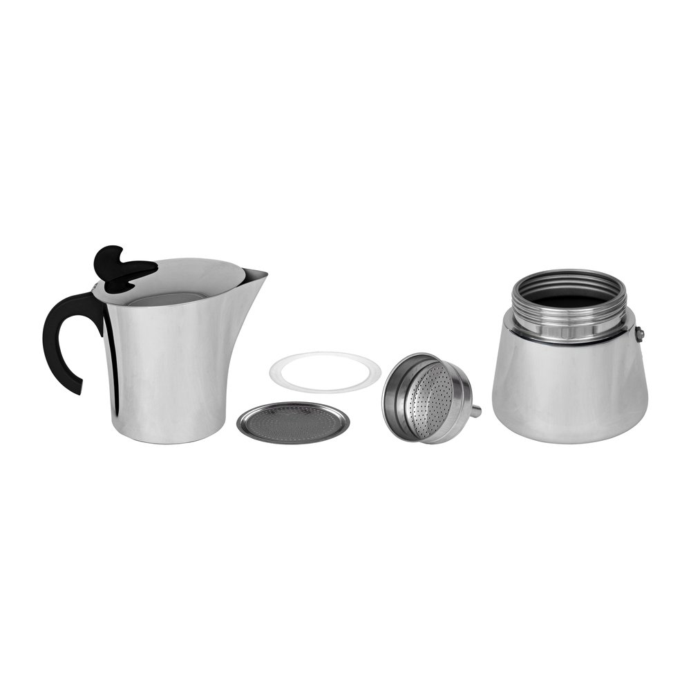 BASIC NATURE Espresso Maker Edelstahl - Espressokocher induktionsgeeignet, einfache Reinigung