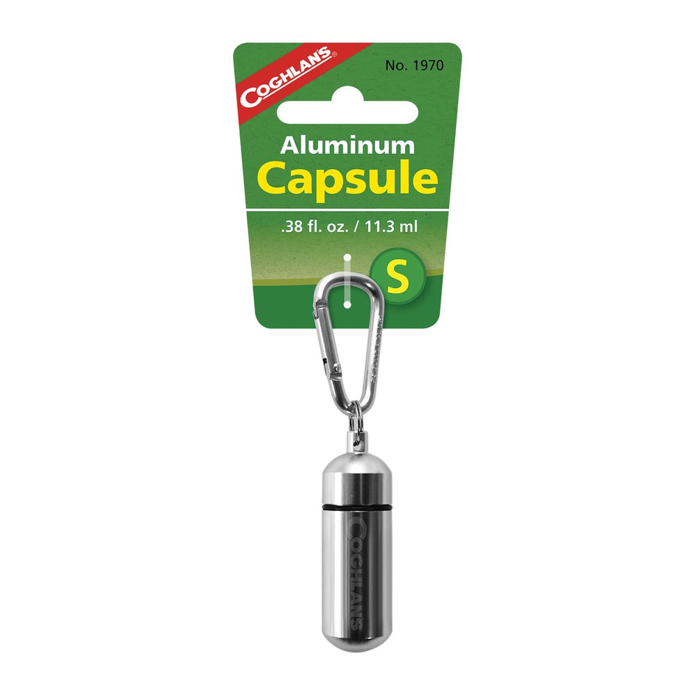 COGHLANS Aluminium Kapsel mit Karabiner - Aufbewahrungskapsel 100 % wasserdicht