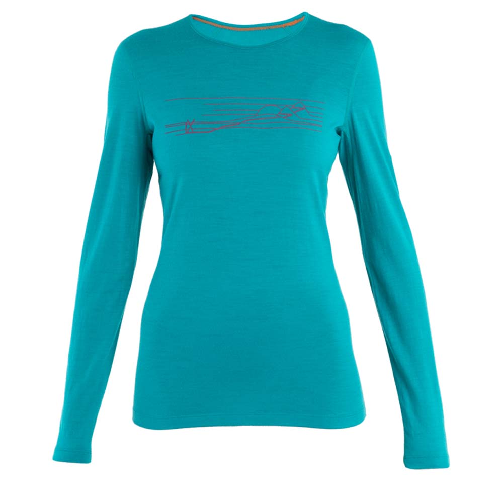 ICEBREAKER 200 Oasis LS Crewe Ski Stripes Women - Langarmshirt