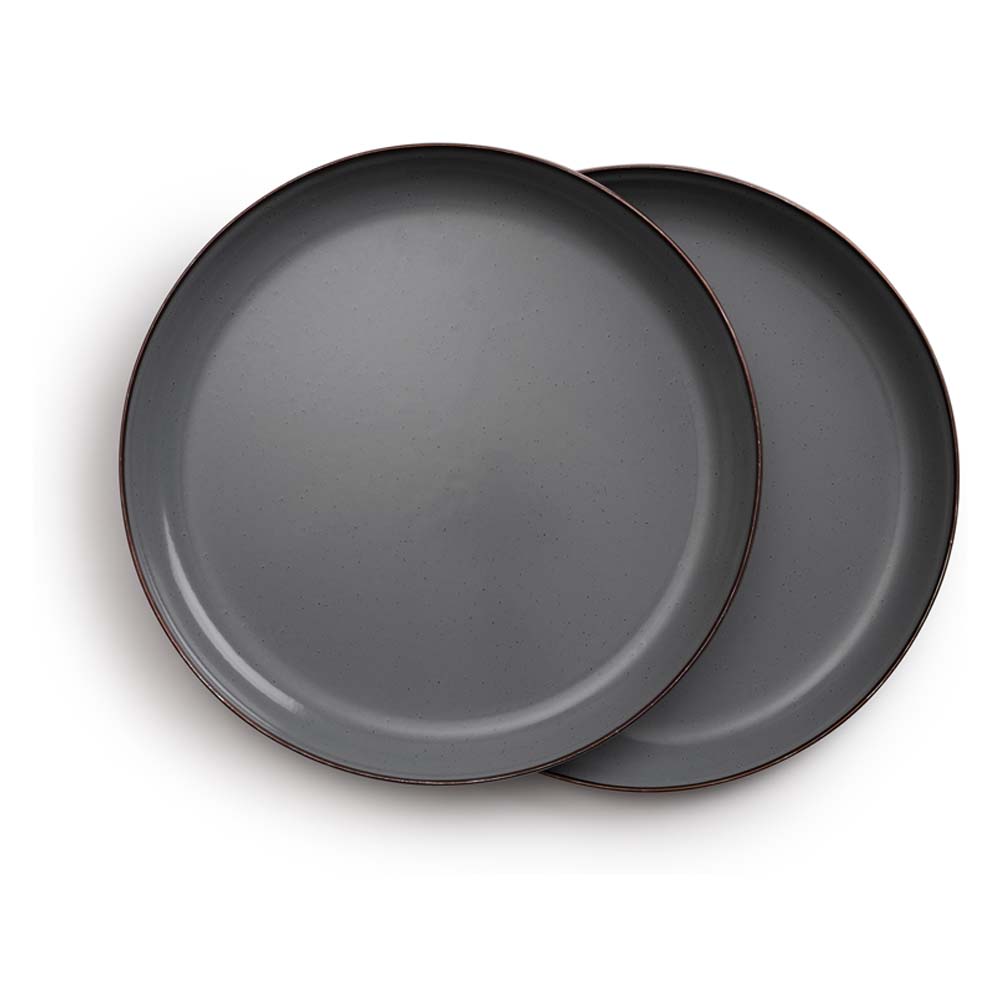 BAREBONES Small Plate 2er Set - Frühstücksteller aus Emaille - grey1