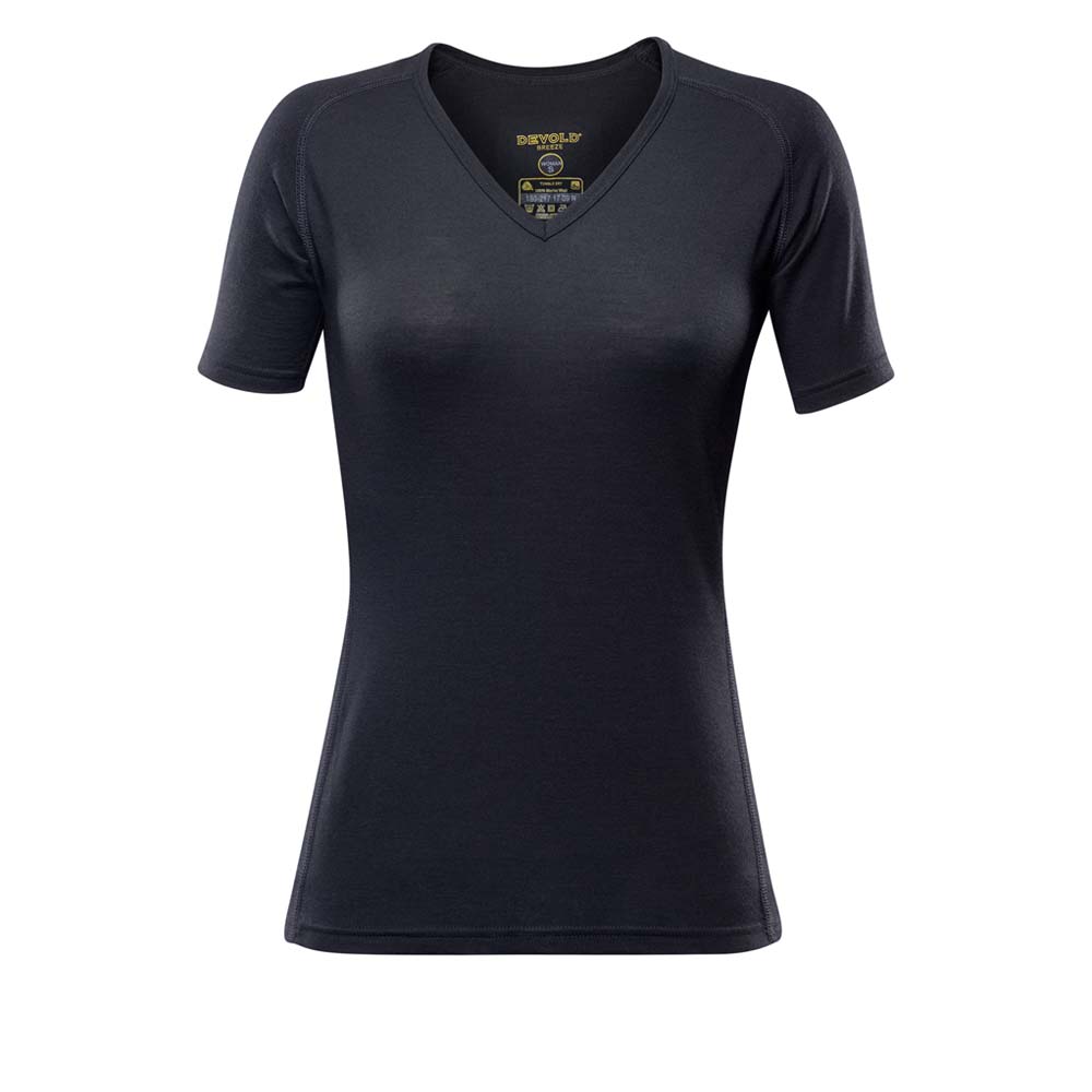 DEVOLD - Breeze Woman T-Shirt V-Neck black